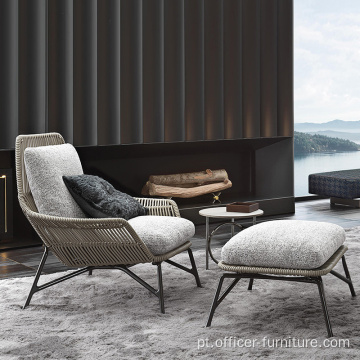 Cadeira de jardim de lounge simples e moderna de luz nórdica ao ar livre